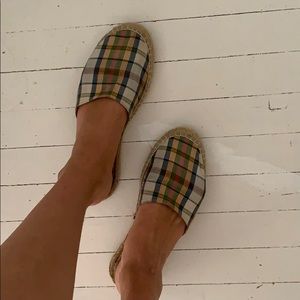 Jcrew plaid slip on espadrilles